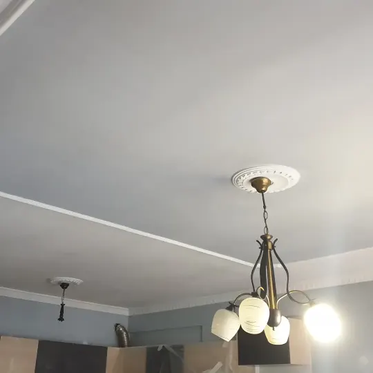 Tavan me kornizë të varur dhe rozetë